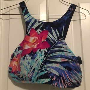 xhilaration floral swimsuit top, size L $10